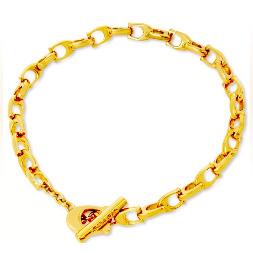 Coach dainty gold signature C-link petite bracelet ✨